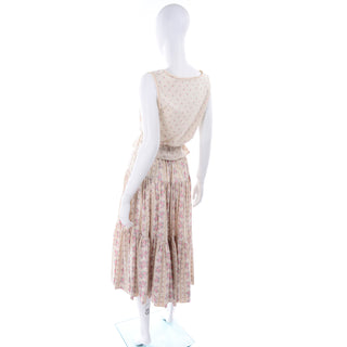 Laura Ashley 1970s Vintage 2pc Dress Victorian Edwardisn Inspired Floral Skirt & Top 