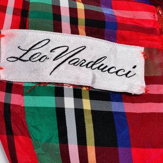 Red Plaid Leo Narducci Vintage Jumpsuit Taffeta dress