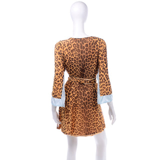 Retro Leopard Print Vintage Style Short Robe
