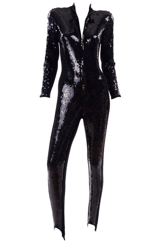 Lillie Rubin Black Sequin Jumpsuit