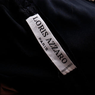 1980s Loris Azzaro Paris Rare Black Lace Victorian Style Evening Dress