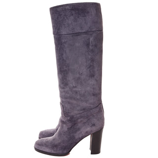 2000s Christian Louboutin Purple Suede Boots 40.5