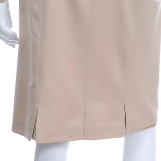 1980's Louis Feraud tan skirt suit size 8