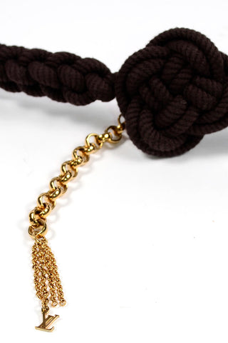 1990s Louis Vuitton Brown Braided Rope Belt