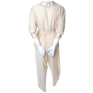 Vintage silk pajamas Saks Fifth Avenue Soie ivory