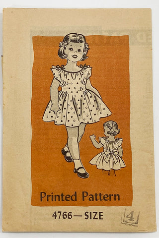 Anne Adams 4766 Vintage Childs Dress Mail Order Sewing Pattern Girls