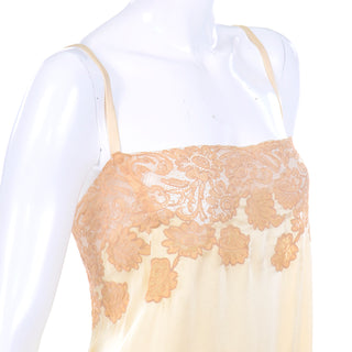 1930s Maison de Linge Candlelight Gold Silk Vintage Nightgown XXL