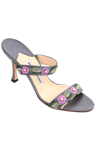 Manolo Blahnik silver heeled sandals