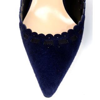 Manolo Blahnik Vintage blue suede slingback shoes Unique