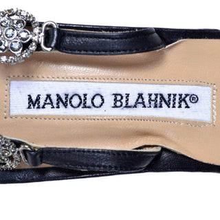 Rare Manolo Blahnik Vintage Ankle Strap Heels With Crystals Size 37 - Dressing Vintage