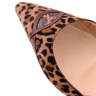 Manolo Blahnik D'Orsay Heels in Animal Print Suede Shoes