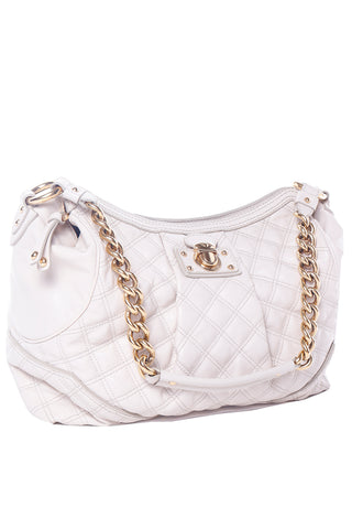 Marc Jacobs Bone Quilted Leather Bag w Gold Hardware
