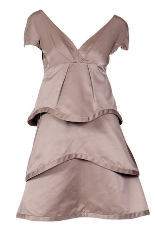 2000s Marc Jacobs Toffee Brown Tiered Party Dress