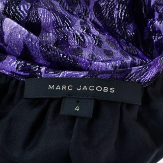 Marc Jacobs Purple Metallic Animal Print Dress Size 4