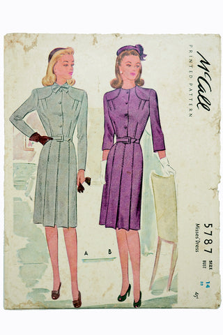 McCall 5787 1940s Dress Sewing Pattern