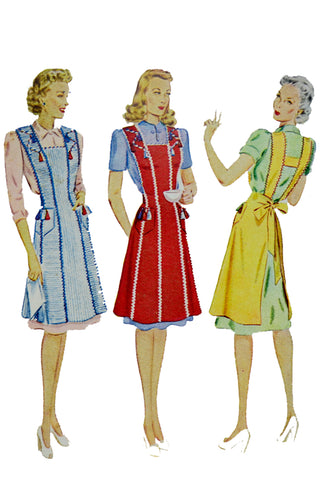 1942 Vintage McCall 987 Full Bib Apron Sewing Pattern