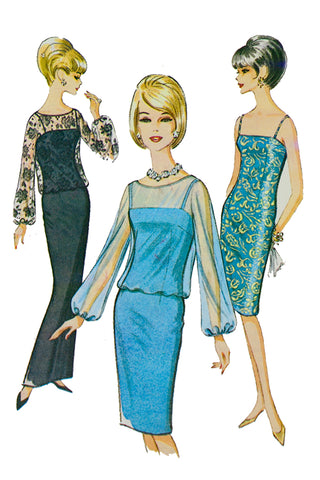 1960s McCalls 7482 Vintage Cocktail Dress Sewing Pattern