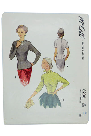 McCalls 8236 Vintage Sewing Pattern Blouses