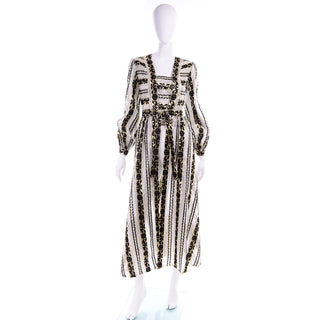 1960s Vintage Gold Silver Black Metallic Evening Dress overdress