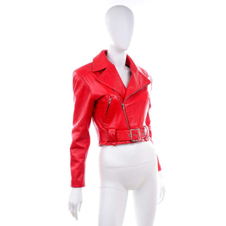 Michael Hoban North Beach Red Leather Vintage Bomber Jacket