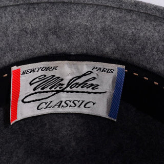 1960s Mr. John Classic Vintage Grey Felt Hat Top Dome Millitary Helmet Cloche Hat Style