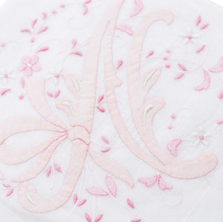 Madeira Vintage Handkerchief with Pink N Monogram 15" - Dressing Vintage