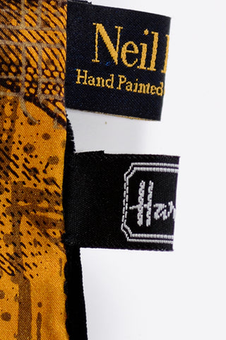 Neil Bottle for Harrods Vintage Hand Stenciled Velvet Silk Collage Wrap