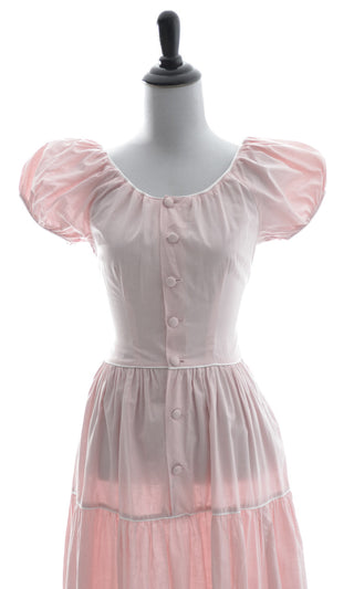 Nelly Don vintage 1960s pink perfection dress with white trim - Dressing Vintage