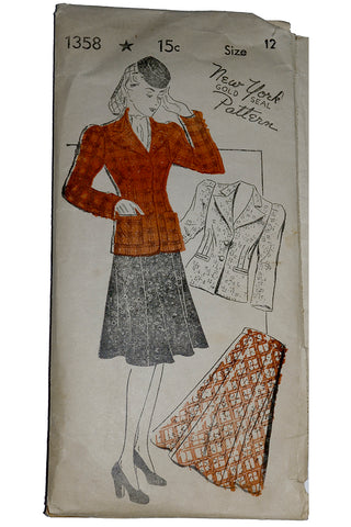 New York Pattern 1358 1940s Jacket & skirt