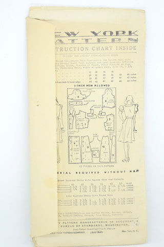 1940s New York 1580 Dresses Pattern 