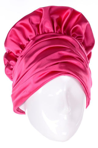 Ruched vintage pink hat with bakers top