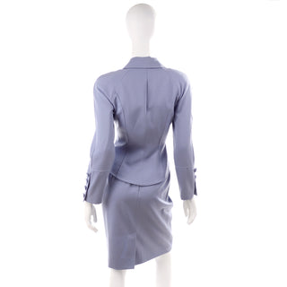 1980s Albert Nipon Vintage Periwinkle Blue Skirt & Jacket Suit  2 pc outfit