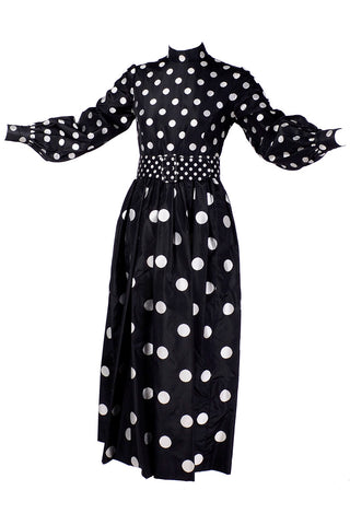 Norman Norell 1960's black and white polka dot vintage dress