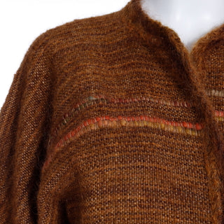 1980s Hand Knit Mohair Open Front Mohair Sweater Jacket nubby