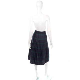 O'Neil of Dublin Green Tartain Plaid Wool Irish Kilt Midi Skirt