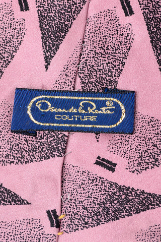 1980s Oscar de la Renta Couture Pink Silk Men's Necktie