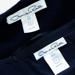 2007 Oscar de la Renta 2pc Black Skirt & Jacket Suit w Crochet Lace Size 8