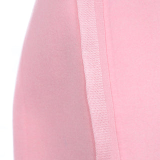 2000s Oscar de la Renta Pink Cashmere Skirt W Silk Trim