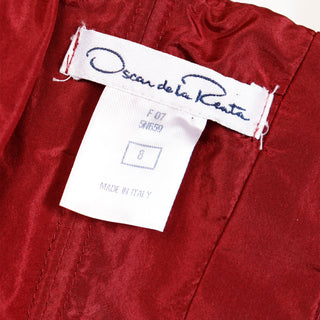 2000s Oscar de la Renta Burgundy Red Silk Evening Dress Italy