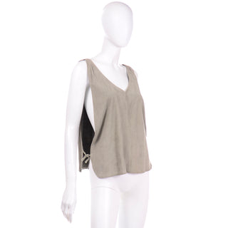 Vintage 1990s Osuna Santa Fe NM Suede Sleeveless Top Open sided