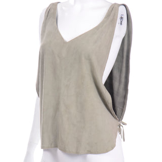 Vintage 1990s Osuna Santa Fe NM Suede Sleeveless Top open sided with ties