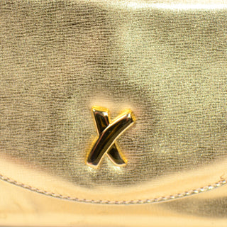 Gold Paloma Picasso Vintage X Handbag w Chain Shoulder Strap & Dust Bag Italy
