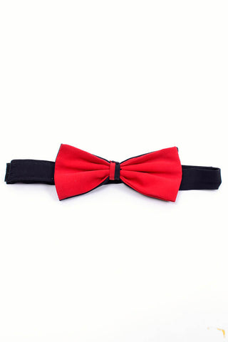 Pancaldi red and black silk pocket square and bow tie set vintage 1980s