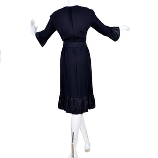 Pattullo-Jo Copeland 1960s vintage black dress with ruffles and bow 