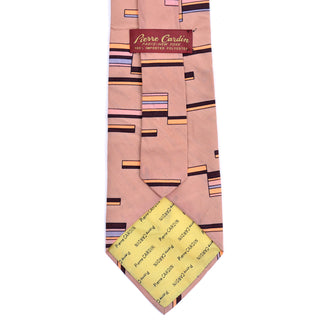 Vintage Pierre Cardin peach tie with yellow tipping