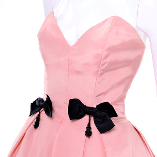 1980s Victor Costa Dress Pink Bergdorf Goodman bows