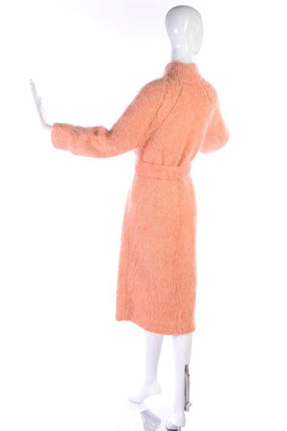 Vintage peach mohair raglan sleeve coat