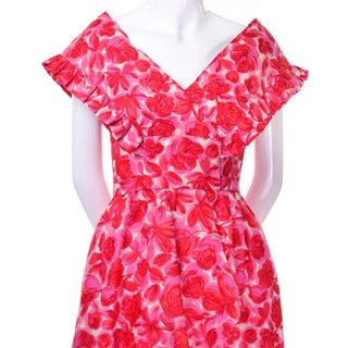 1960s Floral Pinafore Dress