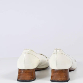 White Prada Loafers with Block Heel