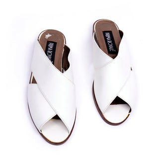 Unworn Prima Royale vintage white leather sandals